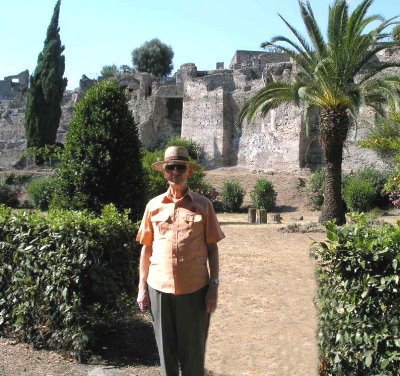 Fred R Krug at the ruins of Pompeii